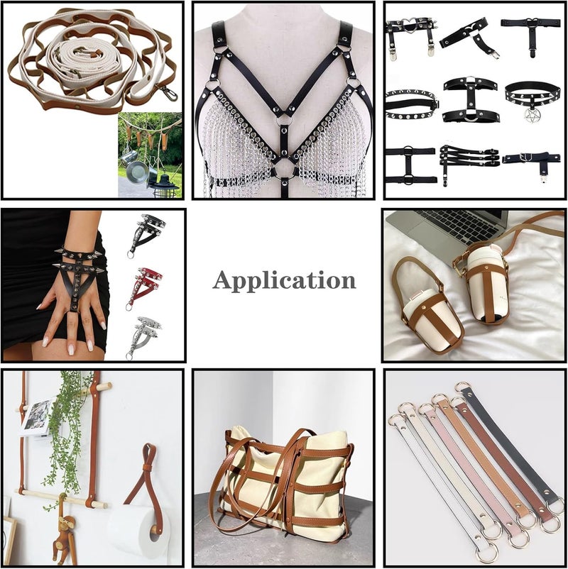 CDY Soft Faux Leather Strap: 1 Inch Wide 200 Inches Long Leather Strip 2mm for DIY Craft Projects Thick Very Suitable for Traction Ropes Bag Straps (Light Brown) - Image 5